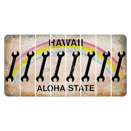Hawaii Rainbow Cut License Plate Strips (Set of 8) Wrecking Ball Crane