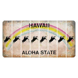 Hawaii Rainbow Cut License Plate Strips (Set of 8) Bull Rider