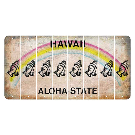 Hawaii Rainbow Cut License Plate Strips (Set of 8) Pot Leaf
