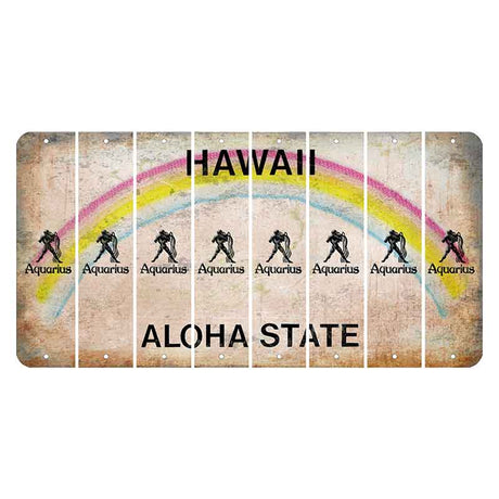 Hawaii Rainbow Cut License Plate Strips (Set of 8) Zombie