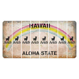 Hawaii Rainbow Cut License Plate Strips (Set of 8) Zodiac Sign - Aquarius