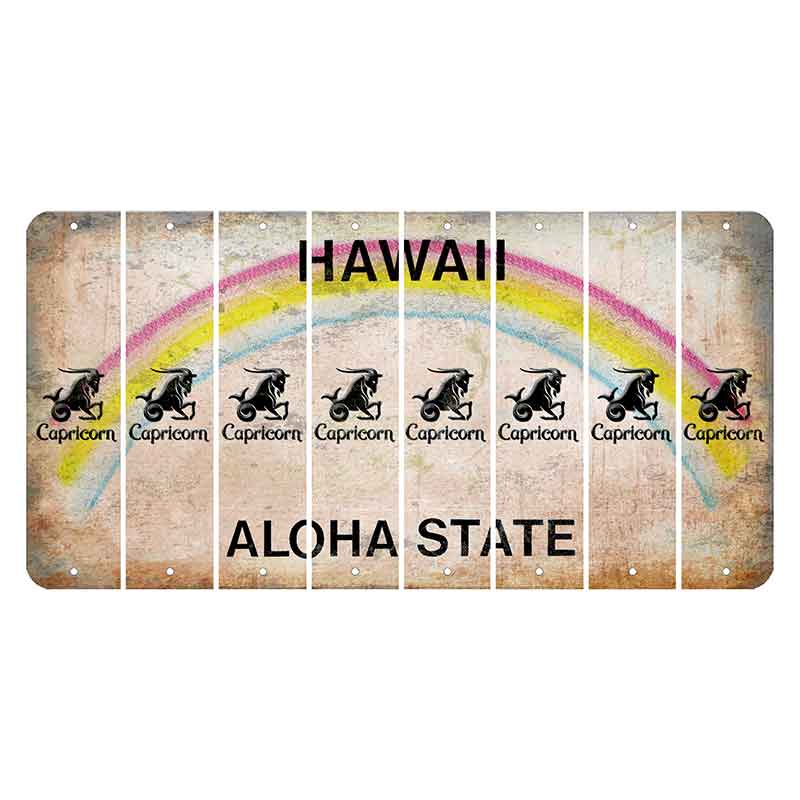 Hawaii Rainbow Cut License Plate Strips (Set of 8) Zodiac Sign - Cancer