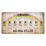 Hawaii Rainbow Cut License Plate Strips (Set of 8) Zodiac Sign - Leo