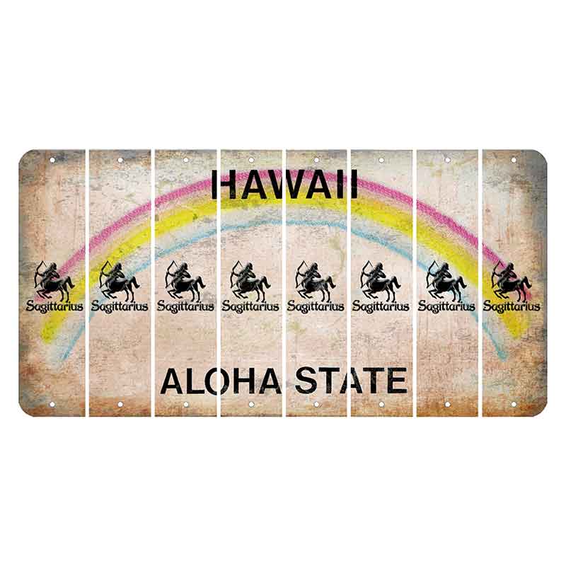 Hawaii Rainbow Cut License Plate Strips (Set of 8) Zodiac Sign - Pisces