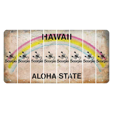 Hawaii Rainbow Cut License Plate Strips (Set of 8) Zodiac Sign - Sagittarius