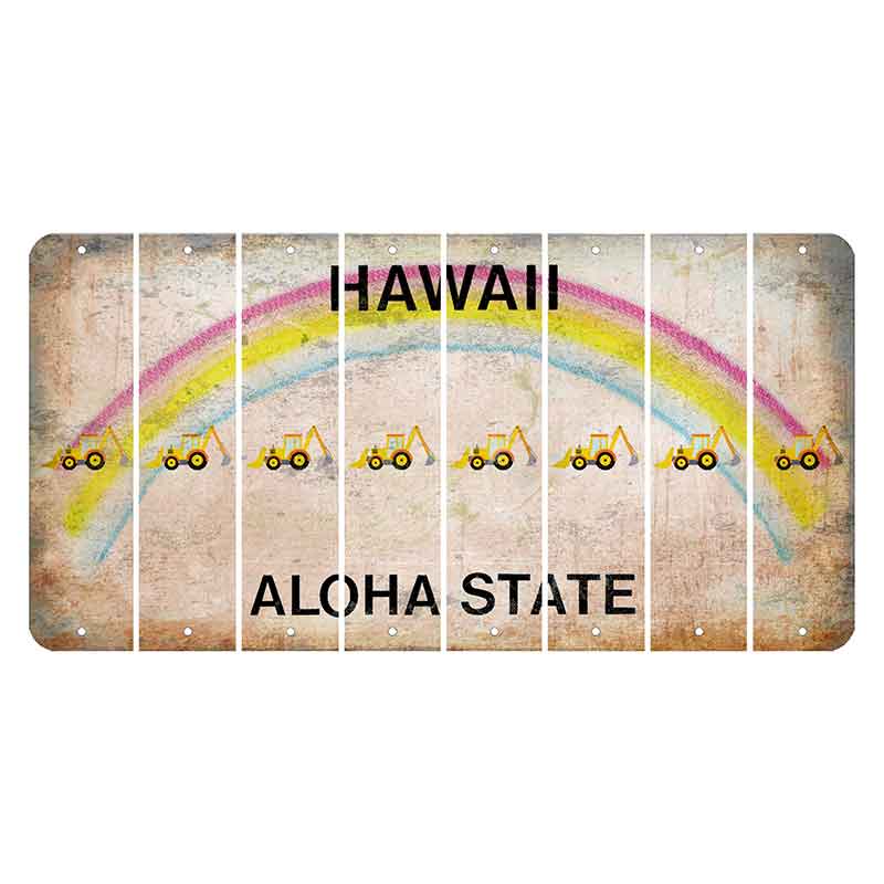 Hawaii Rainbow Cut License Plate Strips (Set of 8) Backhoe