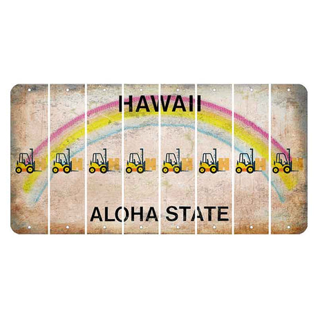 Hawaii Rainbow Cut License Plate Strips (Set of 8) Forklift