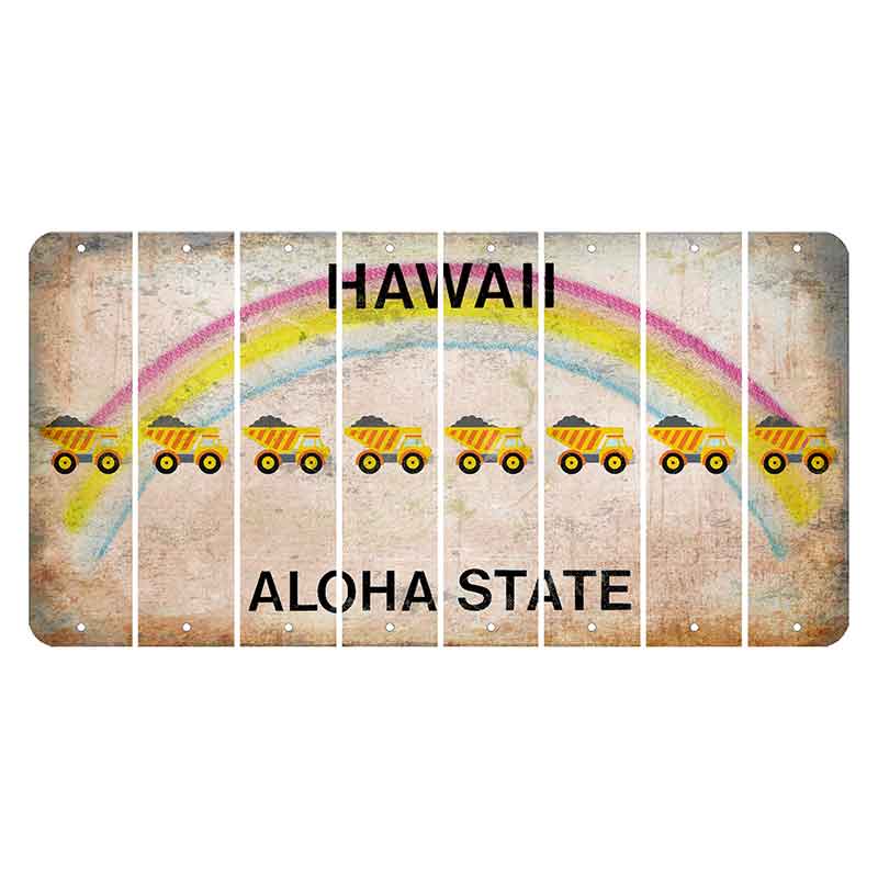 Hawaii Rainbow Cut License Plate Strips (Set of 8) Dump Truck