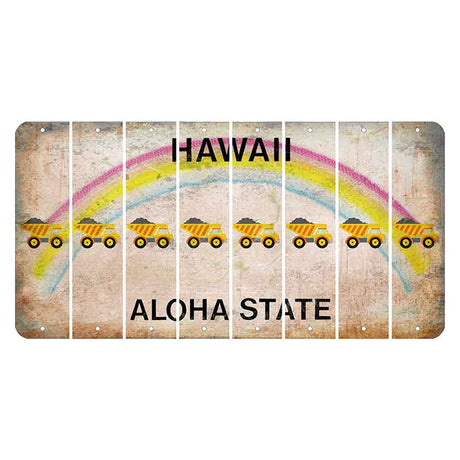 Hawaii Rainbow Cut License Plate Strips (Set of 8) Dump Truck