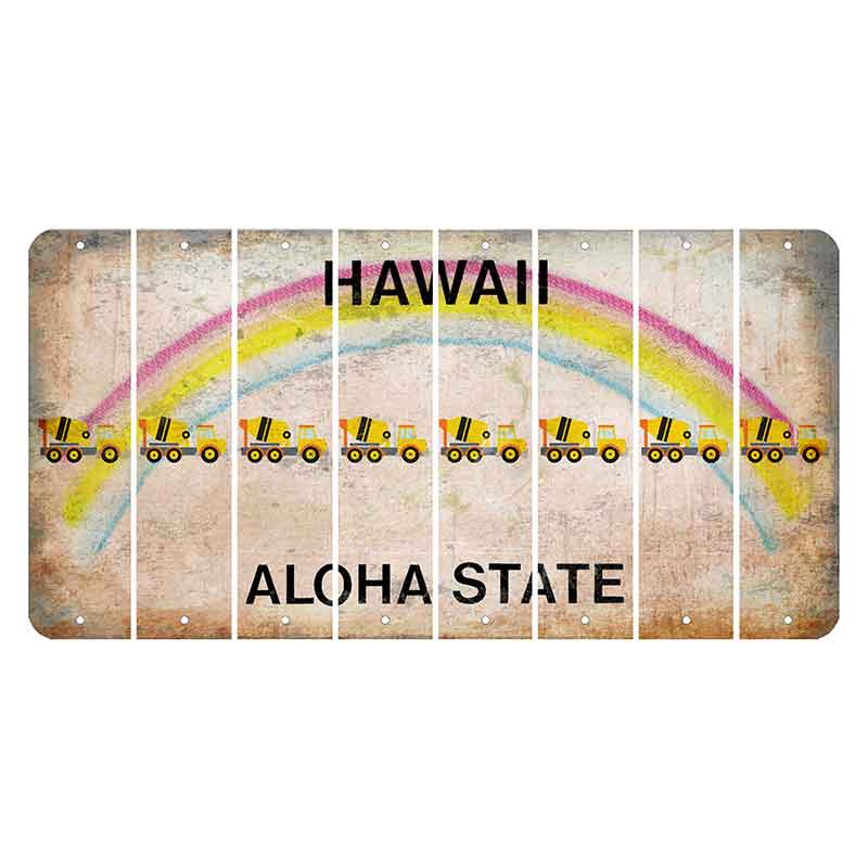 Hawaii Rainbow Cut License Plate Strips (Set of 8) Cement Truck