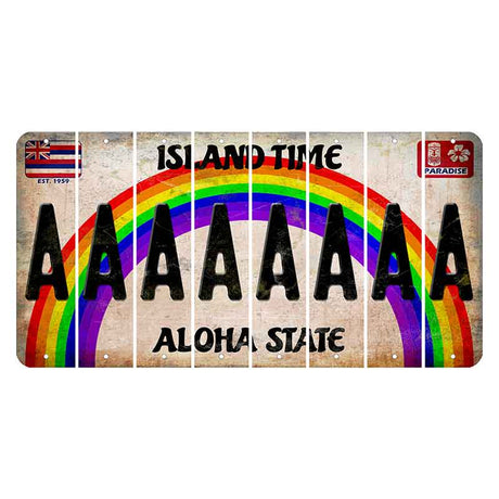 Hawaii Rainbow Island Time Cut License Plate Strips (Set of 8) A