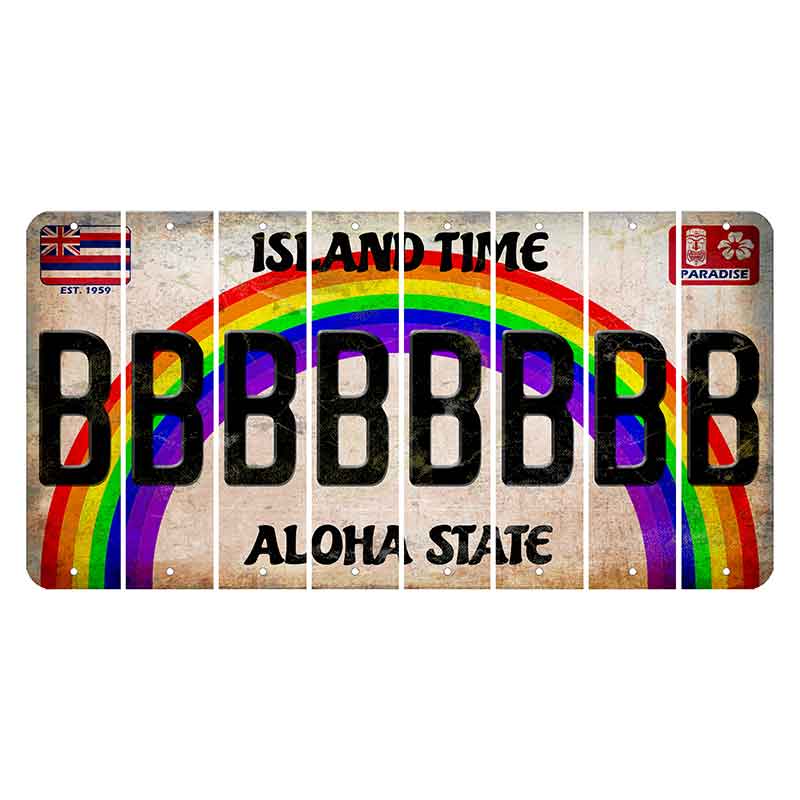 Hawaii Rainbow Island Time Cut License Plate Strips (Set of 8) B