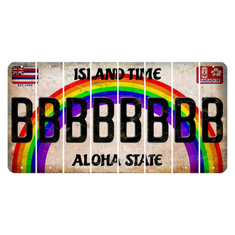 Hawaii Rainbow Island Time Cut License Plate Strips (Set of 8) B