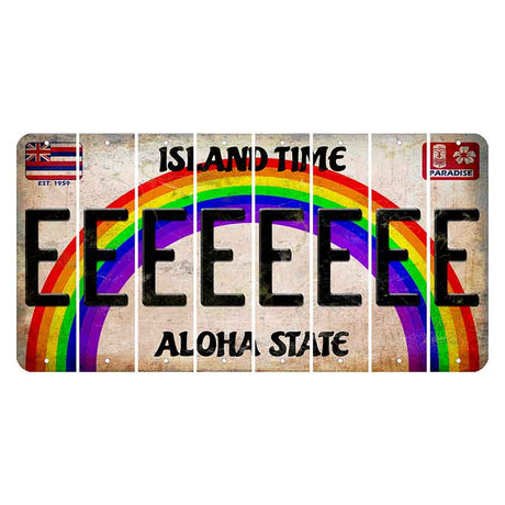 Hawaii Rainbow Island Time Cut License Plate Strips (Set of 8) E