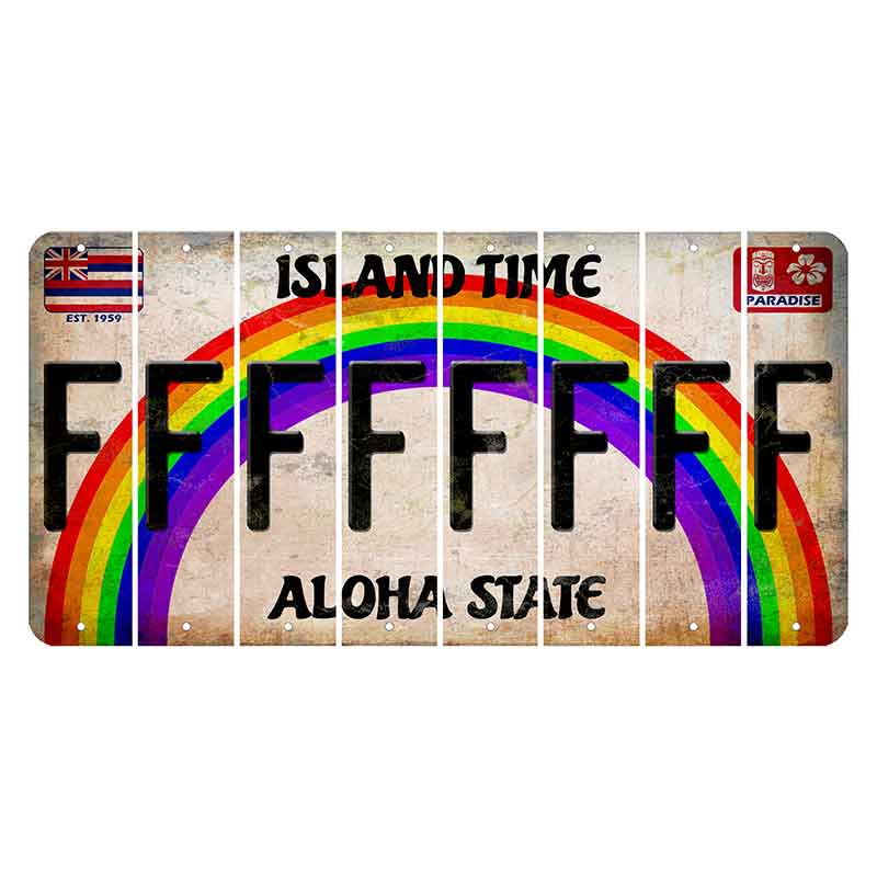 Hawaii Rainbow Island Time Cut License Plate Strips (Set of 8) F