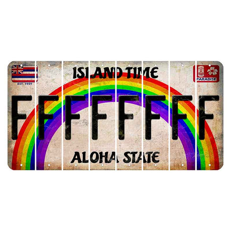 Hawaii Rainbow Island Time Cut License Plate Strips (Set of 8) F