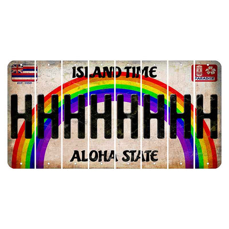 Hawaii Rainbow Island Time Cut License Plate Strips (Set of 8) H
