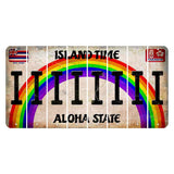Hawaii Rainbow Island Time Cut License Plate Strips (Set of 8) I