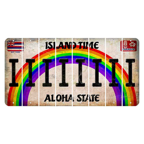 Hawaii Rainbow Island Time Cut License Plate Strips (Set of 8) I