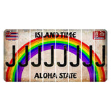 Hawaii Rainbow Island Time Cut License Plate Strips (Set of 8) J
