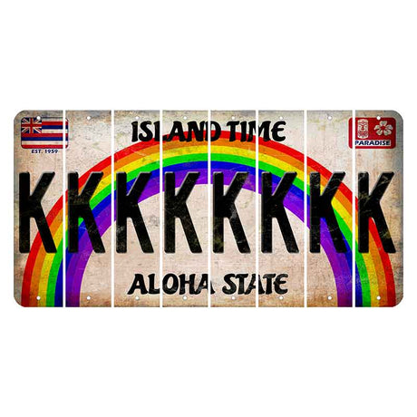 Hawaii Rainbow Island Time Cut License Plate Strips (Set of 8) K