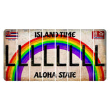 Hawaii Rainbow Island Time Cut License Plate Strips (Set of 8) L