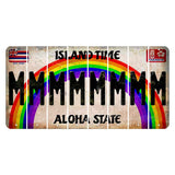 Hawaii Rainbow Island Time Cut License Plate Strips (Set of 8) M