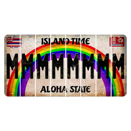 Hawaii Rainbow Island Time Cut License Plate Strips (Set of 8) M