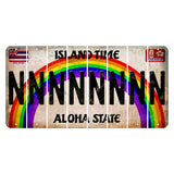 Hawaii Rainbow Island Time Cut License Plate Strips (Set of 8) N