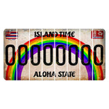Hawaii Rainbow Island Time Cut License Plate Strips (Set of 8) O