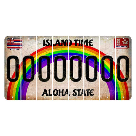 Hawaii Rainbow Island Time Cut License Plate Strips (Set of 8) O