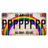 Hawaii Rainbow Island Time Cut License Plate Strips (Set of 8) P