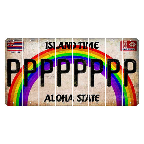 Hawaii Rainbow Island Time Cut License Plate Strips (Set of 8) P