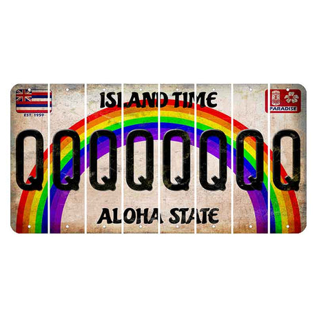 Hawaii Rainbow Island Time Cut License Plate Strips (Set of 8) Q