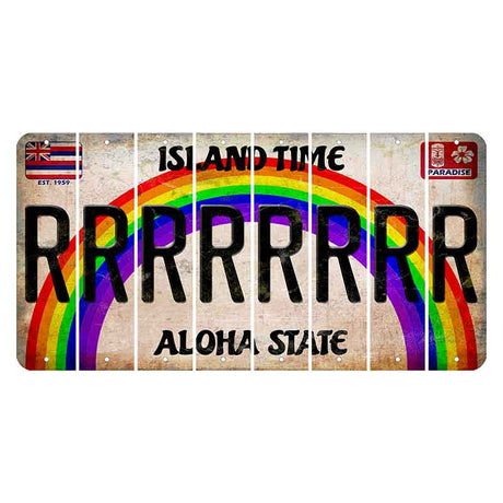 Hawaii Rainbow Island Time Cut License Plate Strips (Set of 8) R