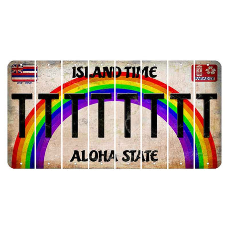 Hawaii Rainbow Island Time Cut License Plate Strips (Set of 8) T