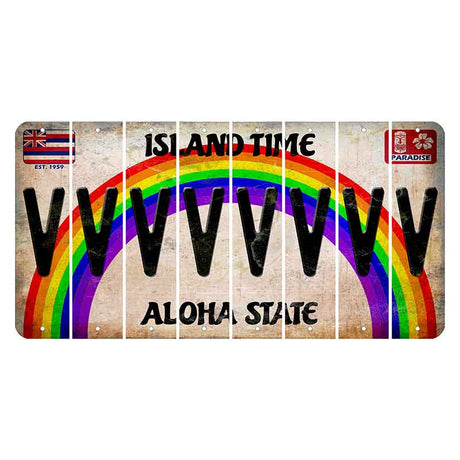Hawaii Rainbow Island Time Cut License Plate Strips (Set of 8) V