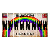 Hawaii Rainbow Island Time Cut License Plate Strips (Set of 8) W
