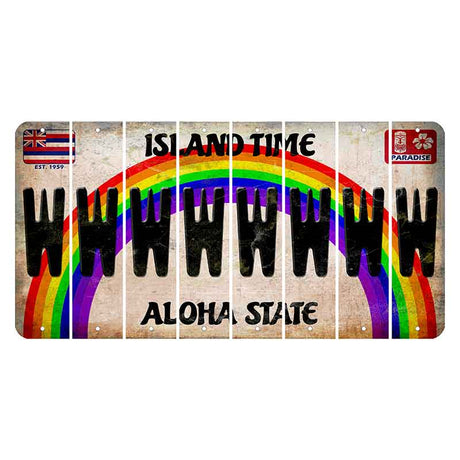 Hawaii Rainbow Island Time Cut License Plate Strips (Set of 8) W