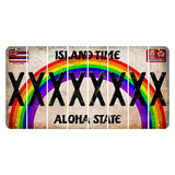 Hawaii Rainbow Island Time Cut License Plate Strips (Set of 8) X