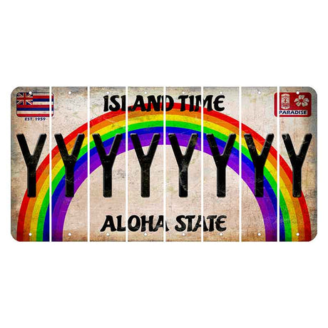 Hawaii Rainbow Island Time Cut License Plate Strips (Set of 8) Y