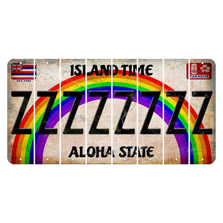 Hawaii Rainbow Island Time Cut License Plate Strips (Set of 8) Z