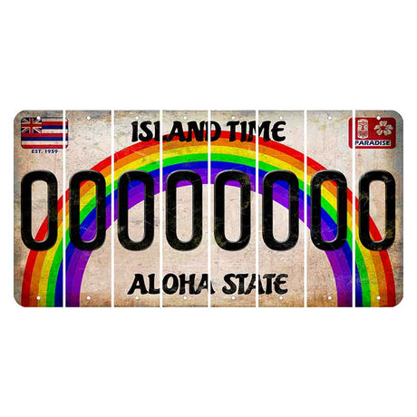 Hawaii Rainbow Island Time Cut License Plate Strips (Set of 8) 0