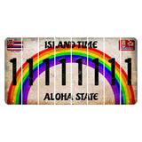 Hawaii Rainbow Island Time Cut License Plate Strips (Set of 8) 1