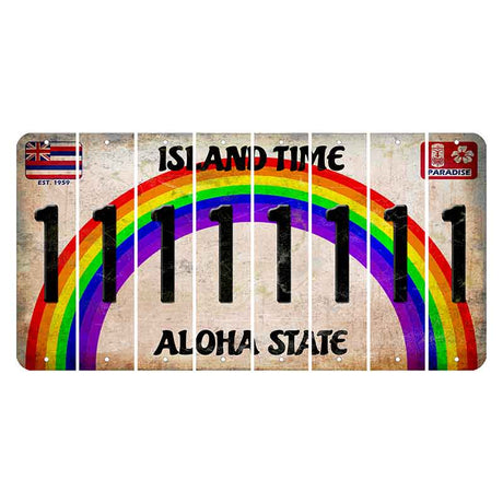Hawaii Rainbow Island Time Cut License Plate Strips (Set of 8) 1