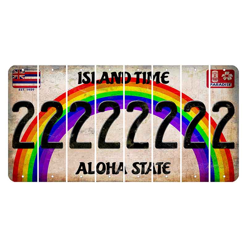 Hawaii Rainbow Island Time Cut License Plate Strips (Set of 8) 2