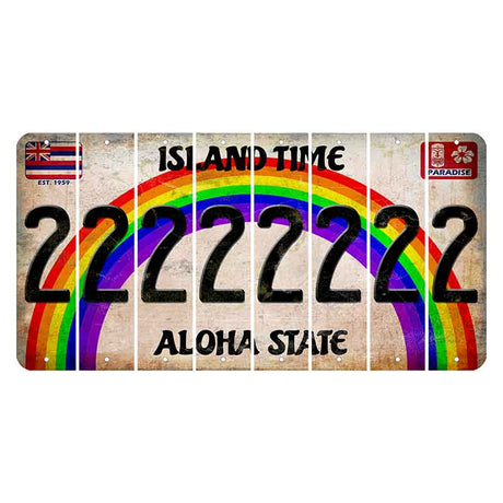 Hawaii Rainbow Island Time Cut License Plate Strips (Set of 8) 2
