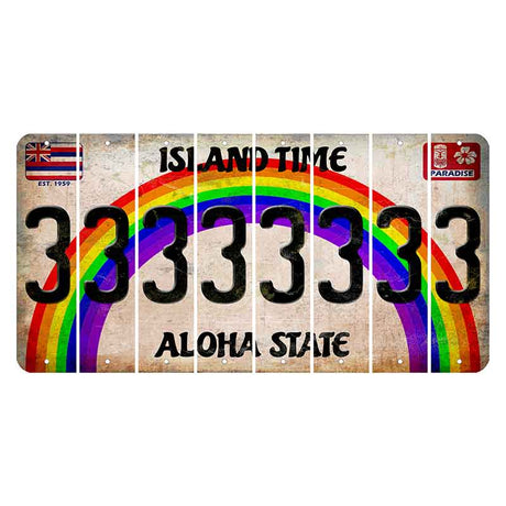 Hawaii Rainbow Island Time Cut License Plate Strips (Set of 8) 3