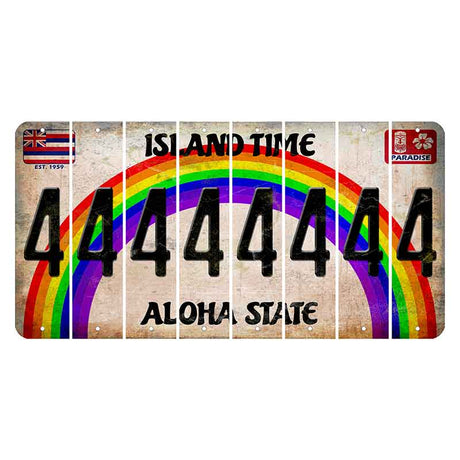 Hawaii Rainbow Island Time Cut License Plate Strips (Set of 8) 4