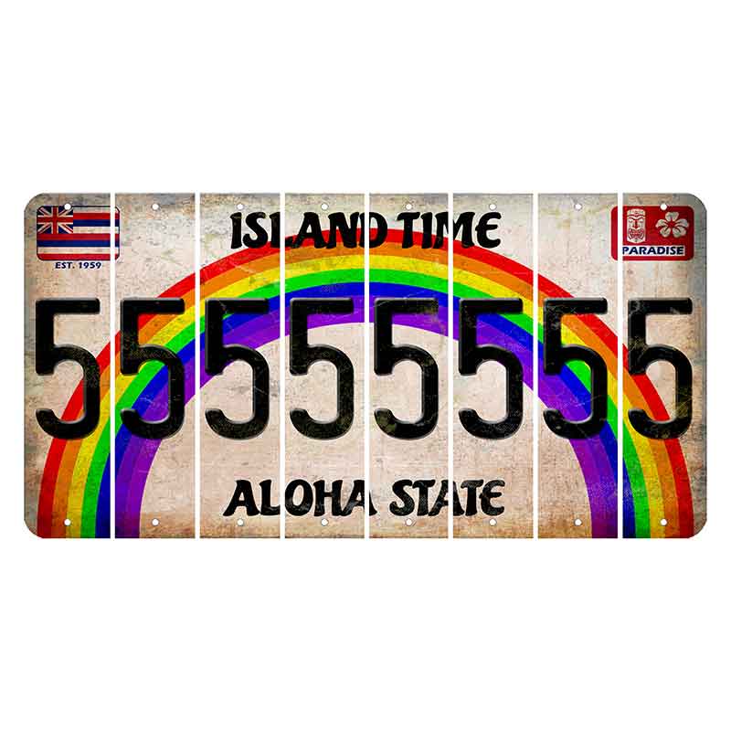 Hawaii Rainbow Island Time Cut License Plate Strips (Set of 8) 5